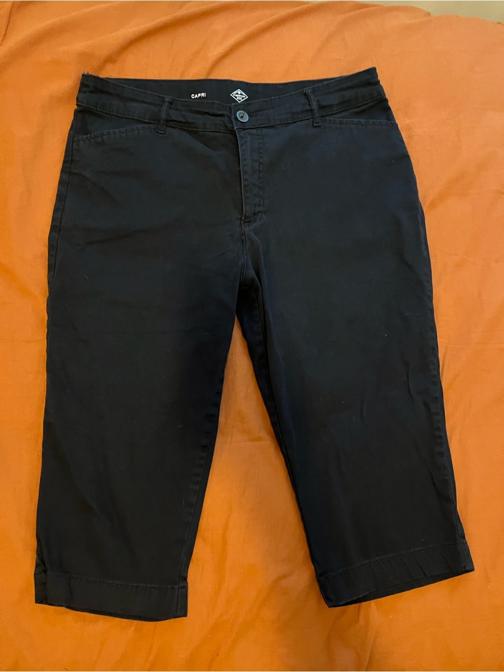 Capri Pants Black Cotton Sz 16